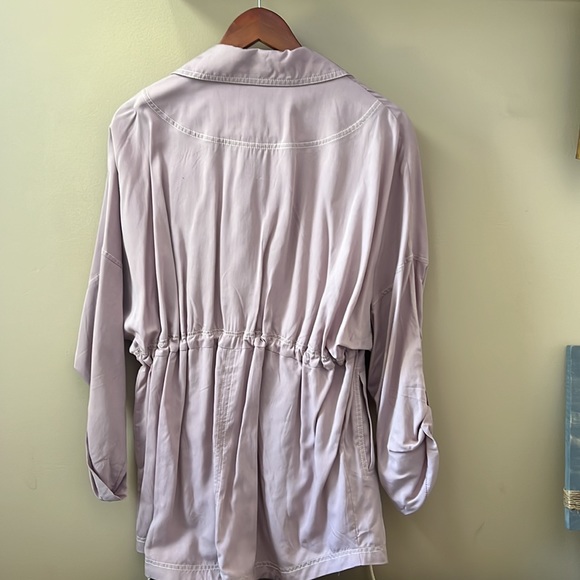 Anthropologie roll up sleeve adjustable cinched waist long jacket - Picture 7 of 7